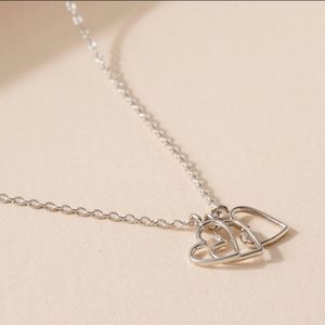 3 Heart Charm Necklace Dainty Delicate Valentines Day Jewelry